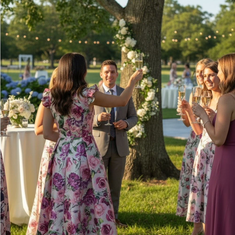 Julia Jordan Floral Fit-and-Flare Midi Dress - Picture 5 of 8